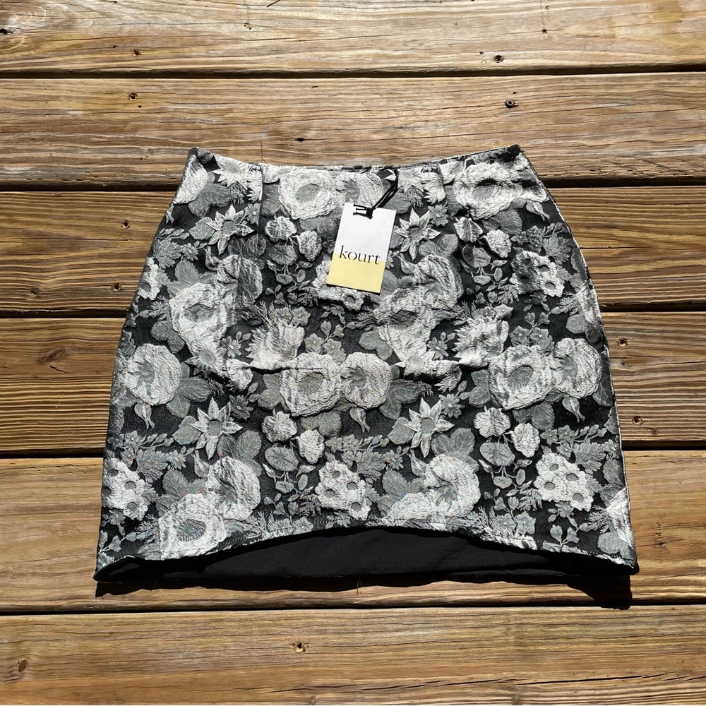 Kourt Tala Floral Brocade Skirt